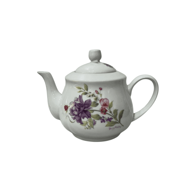 Chaleira Floral de Porcelana