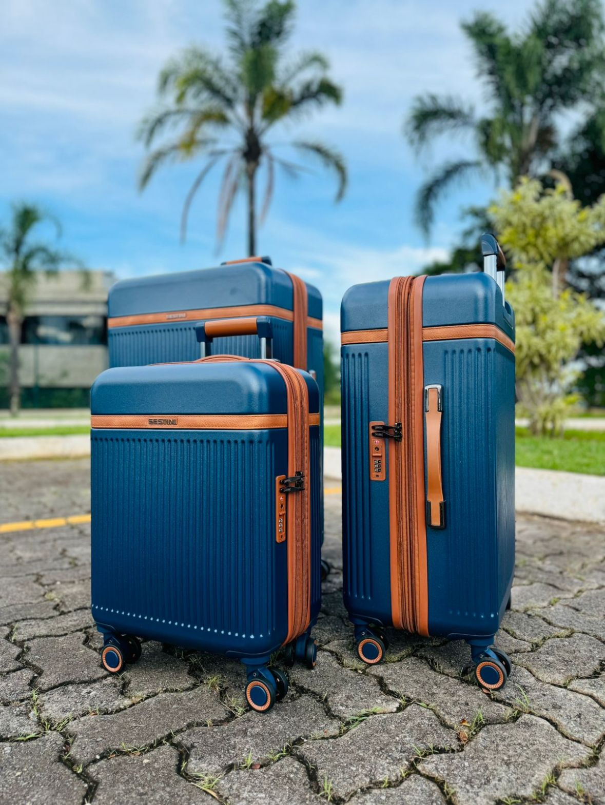 Mala de Viagem Bordo com Rodas 360° Evidence 1T – Azul